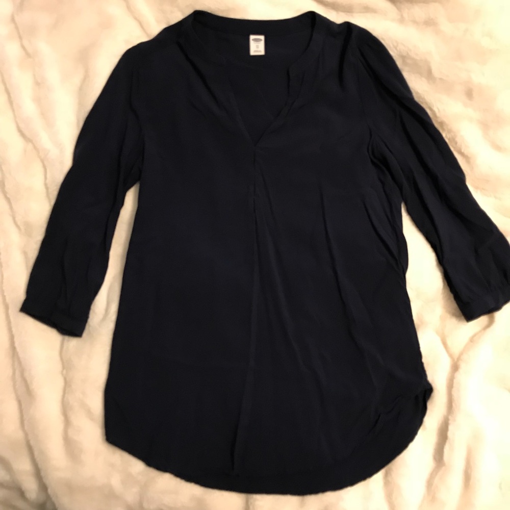 Old Navy Tunic-Length Top with 3/4 Sleeve in Navy